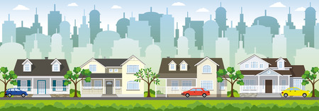 Country houses in the suburbsのイラスト素材