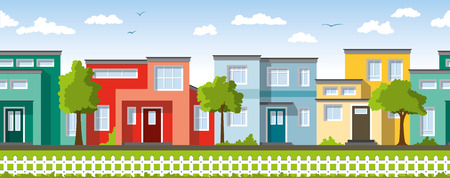 Modern colorful houses, ie usable as a continuous backgroundのイラスト素材