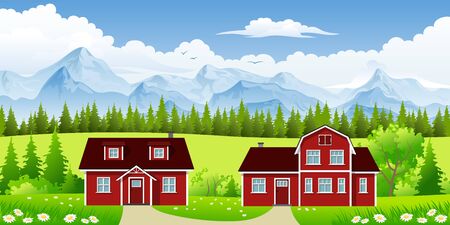 Summer Landscapeのイラスト素材