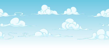 Bright cartoon clouds, continuous backgroundのイラスト素材