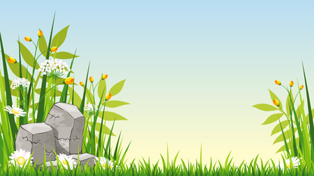 Illustration of a landscape with stonesのイラスト素材