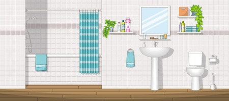 Illustration of a bathroomのイラスト素材