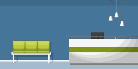 Illustration of a waiting room with counterのイラスト素材