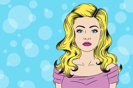 Pretty Pop Art Girlのイラスト素材