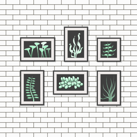 Illustration of abstract pictures on a wallのイラスト素材