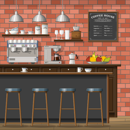 Illustration of a classic coffeeshopのイラスト素材