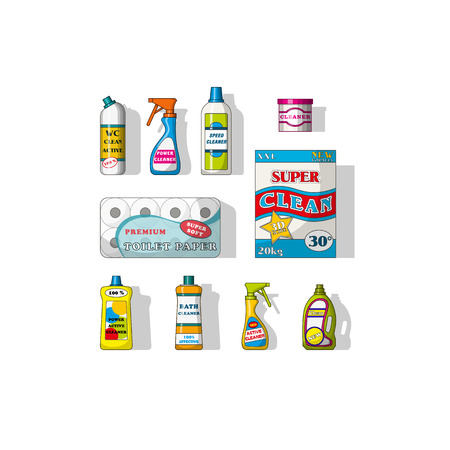 Set of different cleaning agentsのイラスト素材