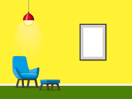 Illustration of a colorful living roomのイラスト素材