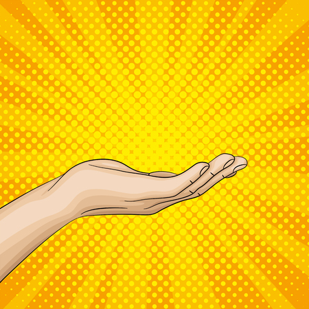 Hand turned the palm upward, open hand.のイラスト素材