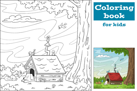 Coloring book for kids. Hand draw vector illustration with separate layers.のイラスト素材