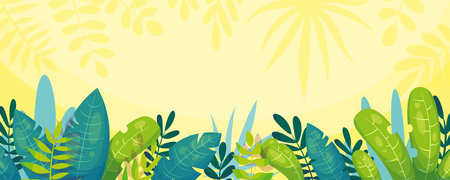 Nature jungle background. Vector illustration with separate layers.のイラスト素材