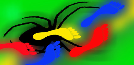  The abstract illustration symbolizing authority of the person above the nature, preservation of the...