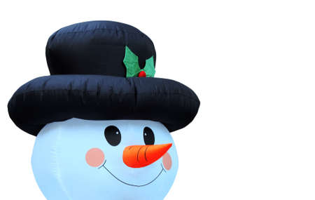 Abstract illustration, merry, kind character of the winter is a snow man on a white background. の写真素材