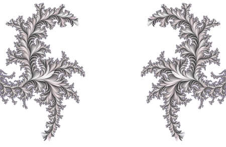 Decorative background, pattern from metallic leaves and tapes against the white background. の写真素材