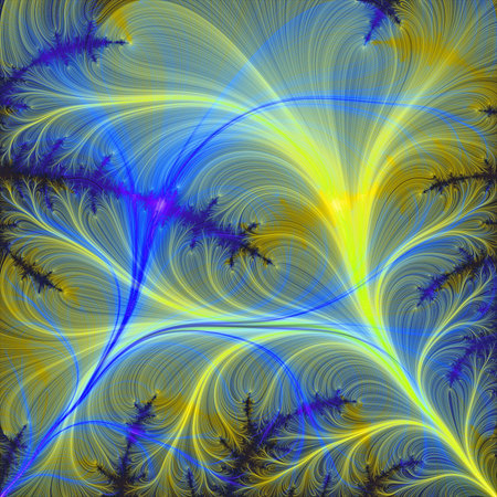 Abstract background, tender frosty pattern from the thin yellow and blue lines. の写真素材