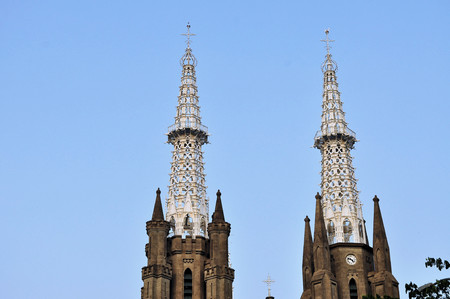 Neo-gothic Roman Catholic Cathedral, seat of the Roman Catholic Archbishop of Jakartaの写真素材