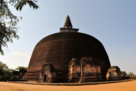 Rankoth Vehera close-up in ancient city of Polonnaruwa, Sri Lanka. の写真素材