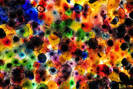 Vintage abstract colorful pattern, that looks like a swarm of jellyfishの写真素材