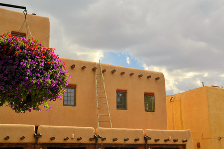 Taos Pueblo ancient Indian indegineous adobe city in New Mexicoの写真素材