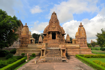 The Khajuraho Group of Monuments are a group of Hindu and Jain temples in Madhya Pradesh, India.の写真素材