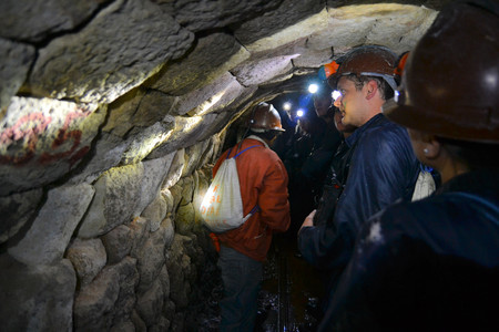 Potosi, Bolivia - 24 November 2012: A tour through ancient Cerror Rico silver mine is a touristic highlight of a visit to Potosi. Potosi is one of the highest cities in the world and nearby Cerro Rico has a long history for the extraction of rich depositsのeditorial素材