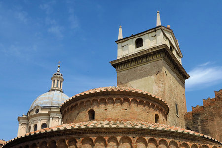 The northeast corner of city castle defenses in Mantova, Northern Italy outside of Veronaのeditorial素材