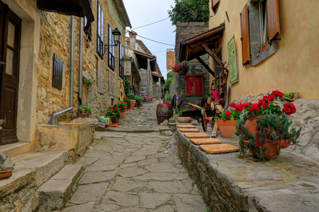 Hum in Croatia is known as the smallest town in the worldのeditorial素材