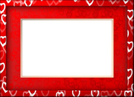 Frame with heartsの写真素材