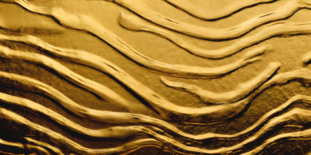 Modern plastic rich abstract gold background luxury wavesの写真素材