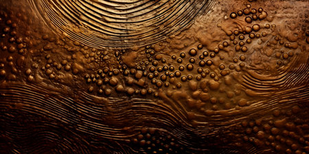 Ancient artistic old grunge copper bronze rusty texture dark backgroundの写真素材