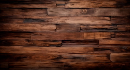 Dark wooden texture. Rustic three-dimensional cherry wood texture. Modern wooden facing backgroundの素材