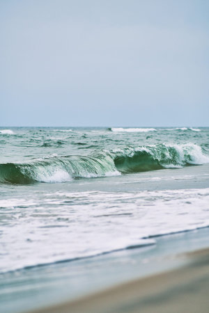 Waves at the north sea coast in Denmark