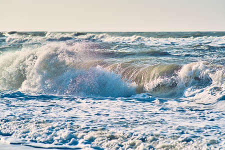 Huge Wave at the north sea coast of Denmarkの写真素材