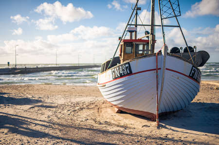 Fishing Boat at the Beach of Denmarkの写真素材