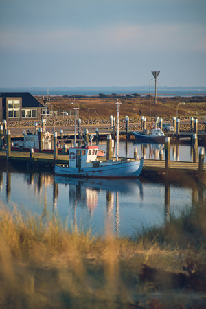 Small Harbor of Thorsminde in Denmarkの写真素材