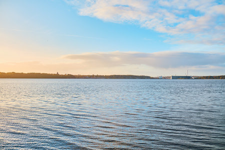 View from Denmark to Flensburgの写真素材