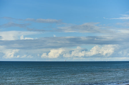 Clouds and blue sky over North Seaの写真素材