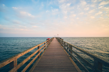 Jetty Pier at Kuehlungsborn, at the Baltic sea in Germany