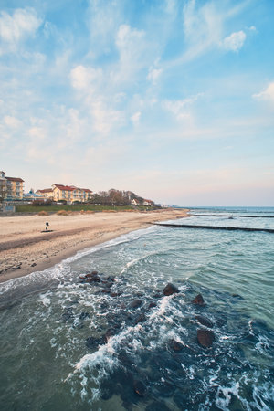 View at the coast of Kuehlungsborn in northern Germanyの写真素材