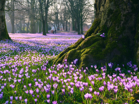 Crocus blossom in Husum in northern Germany