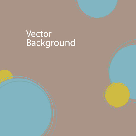 Abstract geometric airy brown background, template of simple modern design with circles of blue, green, yellow for advertising, packaging, paper, craftのイラスト素材