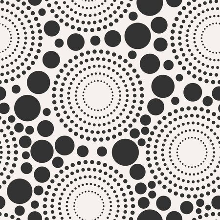 Abstract seamless black dots pattern. Modern stylish abstract texture.のイラスト素材