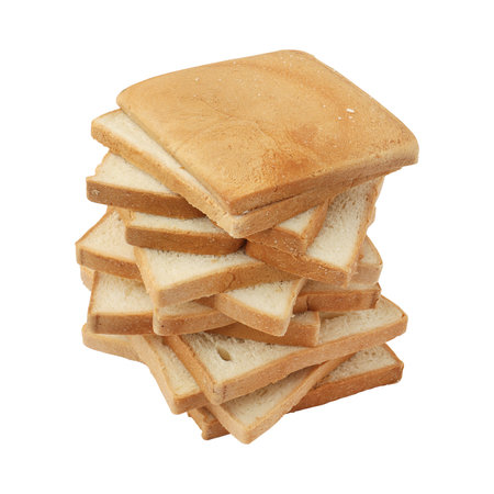 slices of bread isolated on white background