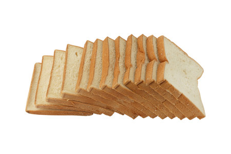 Sliced bread isolated on white backgroundの写真素材