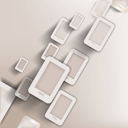 paper background with phone web icon,flat designのイラスト素材