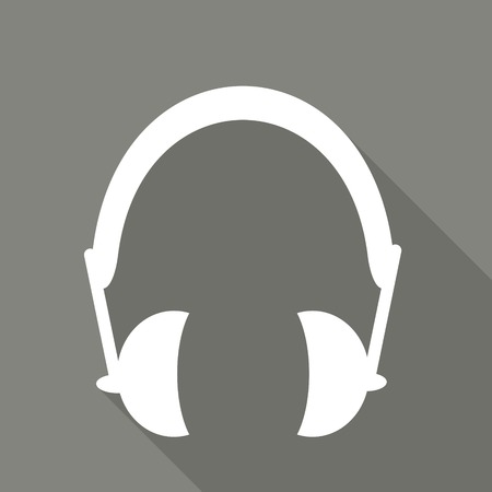 Headphones web icon, flat designのイラスト素材