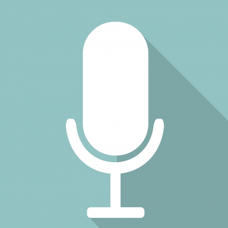 microphone web icon, flat designのイラスト素材