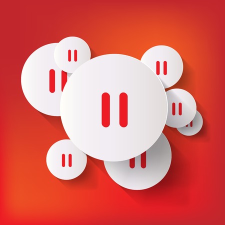 ppause web icon, flat designのイラスト素材