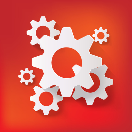 Settings web icon, flat designのイラスト素材