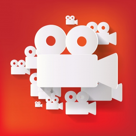 Videocamera web icon, flat designのイラスト素材